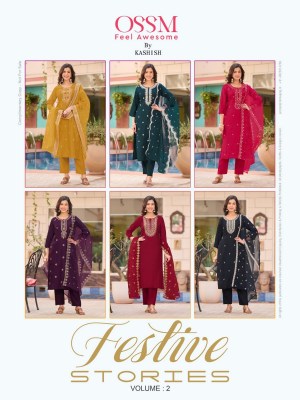 OSSM present Festive stories vol 2 heavy embroidered readymade suit catalogue at affordable rate readymade suit catalogs