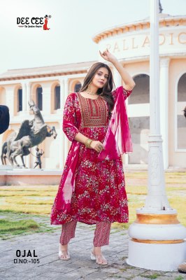 Ojal by Deecee Reyon foil printed sequence work readymade suit collection at low rate readymade suit catalogs