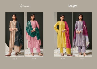 Om Tex by Dhaani mayfair silk jacquared with handwork unstitched dress material catalogue at low rate salwar kameez catalogs