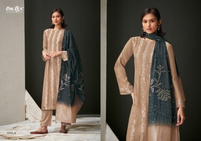 Om Tex by Dhaani mayfair silk jacquared with handwork unstitched dress material catalogue at low rate salwar kameez catalogs