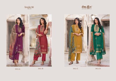 Om tex by Anukriti present Banarasi jacquard digital print with embroidered unstitched salwar suit catalogue  salwar kameez catalogs