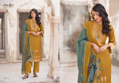 Om tex by Anukriti present Banarasi jacquard digital print with embroidered unstitched salwar suit catalogue  salwar kameez catalogs