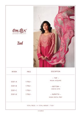 Om tex by Zeel fancy muslin jacquard fancy unstitched suit material at amaviexpo salwar kameez catalogs