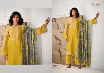 Om tex by Zeel fancy muslin jacquard fancy unstitched suit material at amaviexpo salwar kameez catalogs