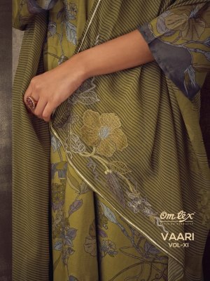 Om tex present Vaari vol xI pure muslin digital printed with handwork unstitched suit material catalogue at low rate  salwar kameez catalogs