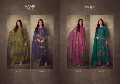 Om tex present Vaari vol xI pure muslin digital printed with handwork unstitched suit material catalogue at low rate  salwar kameez catalogs