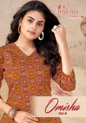  Omisha Vol 5 by Balaji fancy top heavy cotton printed top catalogue at affordable rate Balaji cotton 