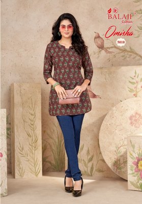  Omisha Vol 5 by Balaji fancy top heavy cotton printed top catalogue at affordable rate western wear catalogs