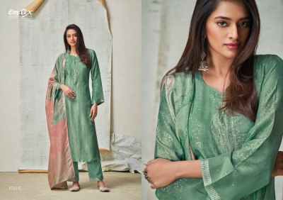 Omtex by Aleksha mayfair silk jacquard unstitched salwar suit catalogue at low rate  salwar kameez catalogs