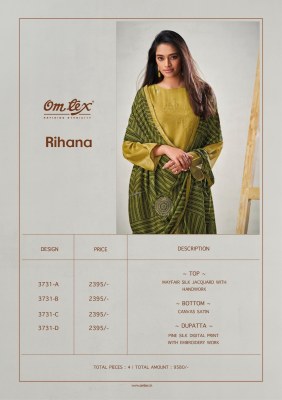 Omtex by Rihana new exclusive fancy handwork unstitched salwar suit catalogue at amaviexpo salwar kameez catalogs