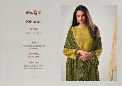 Omtex by Rihana new exclusive fancy handwork unstitched salwar suit catalogue at amaviexpo salwar kameez catalogs