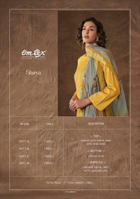 Omtex by Shreya satin digital print handwork unstitched salwar kameez catalogue at low rate salwar kameez catalogs