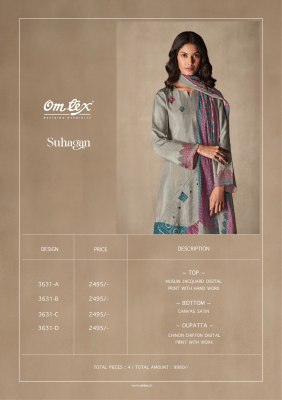 Omtex by suhagan premium muslin digital print with hand work pakisatani suit catalogue at amavi expo pakistani suit catalogs