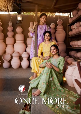 Once more vol 5 by Anju fabric Exclusive kurti pant and dupatta at low rate wholesale catalogs