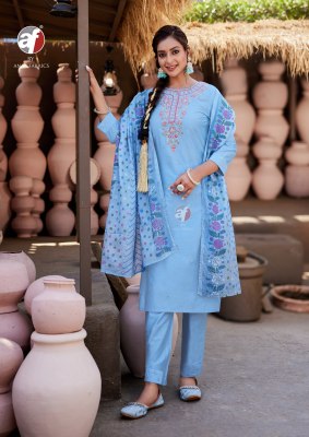 Once more vol 5 by Anju fabric Exclusive kurti pant and dupatta at low rate readymade suit catalogs