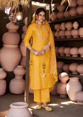Once more vol 5 by Anju fabric Exclusive kurti pant and dupatta at low rate readymade suit catalogs