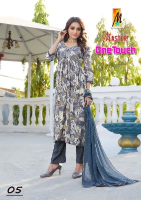 One touch by Master reyon foil print aaliya cut readymade suit catalogue at low rate readymade suit catalogs