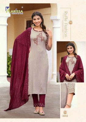 Opel vol 3 by Karissa preium pure viscous Kurti pant dupatta set catalogue wholesale price in India  kurtis catalogs