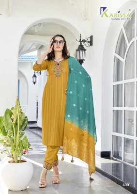 Opel vol 4 by Krissa premium reyon kurti pant and dupatta catalogue at affordable rate  readymade suit catalogs