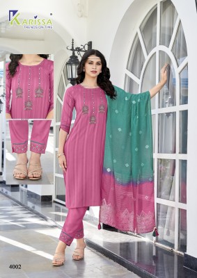 Opel vol 4 by Krissa premium reyon kurti pant and dupatta catalogue at affordable rate  readymade suit catalogs