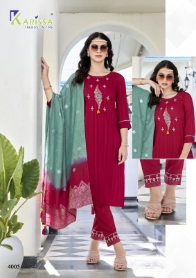 Opel vol 4 by Krissa premium reyon kurti pant and dupatta catalogue at affordable rate  readymade suit catalogs