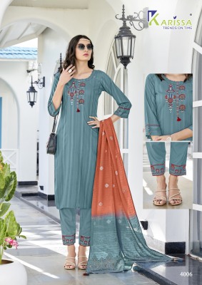 Opel vol 4 by Krissa premium reyon kurti pant and dupatta catalogue at affordable rate  readymade suit catalogs