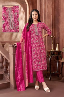 Oreana vol 7 by Kala heavy cotton printed with tie work readymade suit collection at low rate kala