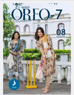 Oreo 7 by Kaya Heavy reyon printed Kurti pant and dupatta catalogue at amaviexpo Kaya kurti