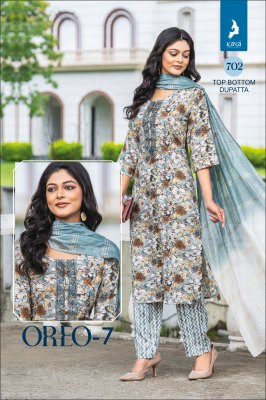 Oreo 7 by Kaya Heavy reyon printed Kurti pant and dupatta catalogue at amaviexpo readymade suit catalogs