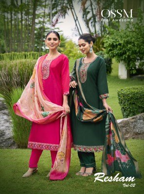 Ossam Resham Vol 02 Premium Anarkali 3pc Set with Heavy Embroidery and Chanderi Dupatta and radymade Suits Wholesale wholesale catalogs