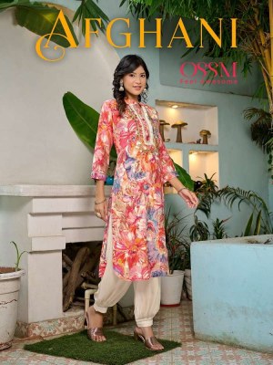 Ossm Afghani collection top with pant set wholesale catalogue  Ossm Kurti catalogue