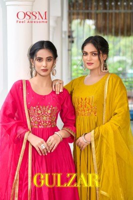 Ossm Gulzar Fancy 3Pc Collection Premium Viscos Roman Silk with Inner Heavy Embroidery And Organza Lace Work Wholesale product wholesale catalogs