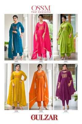 Ossm Gulzar Fancy 3Pc Collection Premium Viscos Roman Silk with Inner Heavy Embroidery And Organza Lace Work Wholesale product readymade suit catalogs