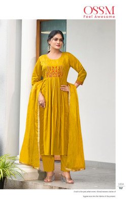 Ossm Gulzar Fancy 3Pc Collection Premium Viscos Roman Silk with Inner Heavy Embroidery And Organza Lace Work Wholesale product readymade suit catalogs