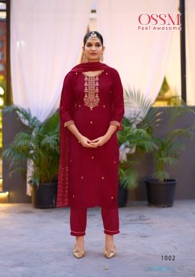 Ossm Gungun Vetican Silk kurti Pant Dupatta Set Wholesale Rate kurti pant with dupatta Catalogs