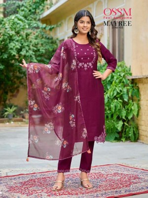 Ossm Mayree Premium  Fancy 3pc Collection Surat Market kurtis catalogs