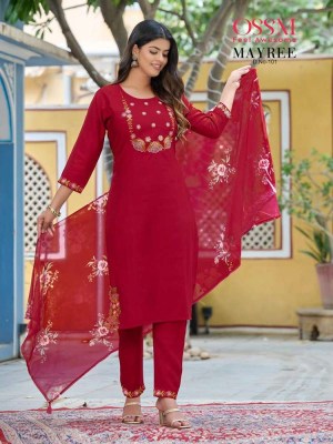 Ossm Mayree Premium  Fancy 3pc Collection Surat Market kurtis catalogs