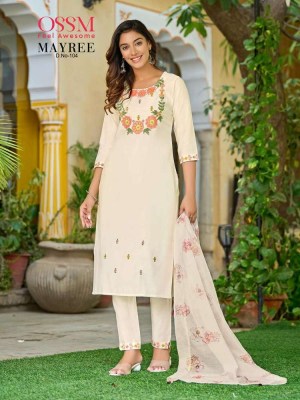 Ossm Mayree Premium  Fancy 3pc Collection Surat Market kurtis catalogs