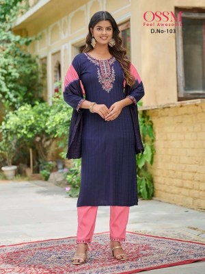 Ossm Millie Premium Range 3pc Readymade Kurti catalogue  kurtis catalogs