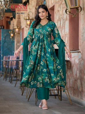 Ossm Resham Vol 8 Alia Cut Top Bottom Dupatta Set Wholesale Kurti catalogue  kurtis catalogs