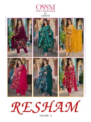 Ossm Resham Vol 8 Alia Cut Top Bottom Dupatta Set Wholesale Kurti catalogue  kurtis catalogs