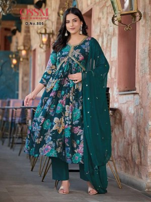 Ossm Resham Vol 8 Alia Cut Top Bottom Dupatta Set Wholesale Kurti catalogue  kurtis catalogs