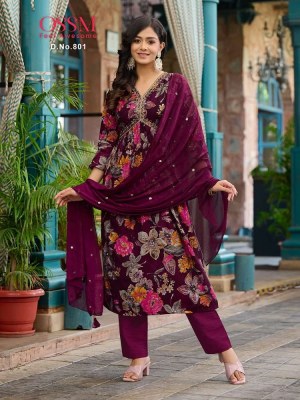 Ossm Resham Vol 8 Alia Cut Top Bottom Dupatta Set Wholesale Kurti catalogue  kurtis catalogs