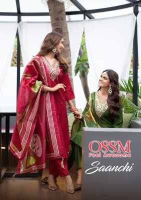 Ossm Saanchi Fancy 3pc Set Premium Viscose Roman Silk Kurti with Embroidery And Pant Pocket Silk Digital Print Dupatta And Wholesale wholesale catalogs