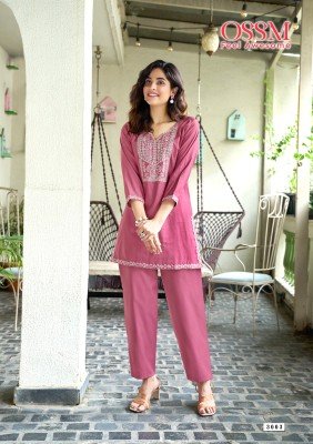 Ossm Vama Vol 03 Luxury Viscose Vetican Silk Co-ord Set Heavy Embroidery And Pockets Wholesale co ord set catalogs