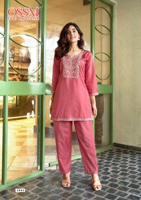 Ossm Vama Vol 03 Luxury Viscose Vetican Silk Co-ord Set Heavy Embroidery And Pockets Wholesale co ord set catalogs