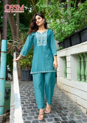 Ossm Vama Vol 03 Luxury Viscose Vetican Silk Co-ord Set Heavy Embroidery And Pockets Wholesale co ord set catalogs