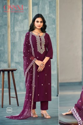 Ossm by Festive stories vol 3 fancy hand work kurti pant and dupatta catalogue at low rate readymade suit catalogs