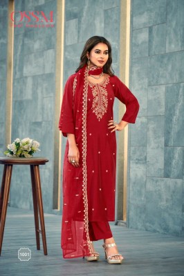 Ossm by Festive stories vol 3 fancy hand work kurti pant and dupatta catalogue at low rate readymade suit catalogs