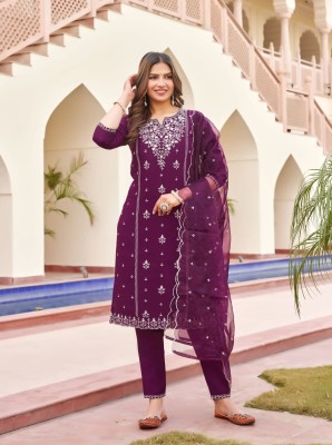 Ossm by Gulabi present viscose roman silk heavy embroidered readymade suit catalogue at wholesale price readymade suit catalogs